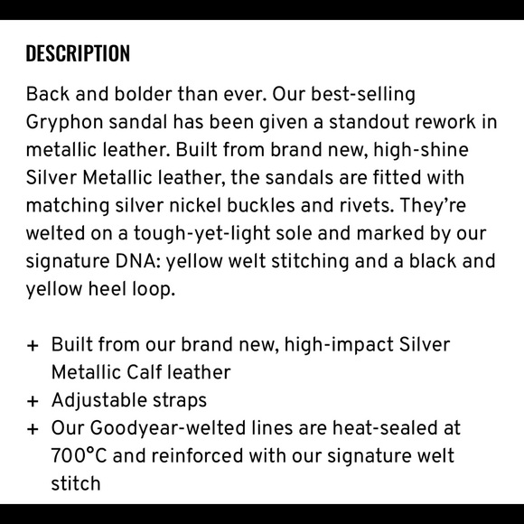 DR MARTENS Gryphon Metallic Leather Gladiator Sandals - Picture 4 of 11